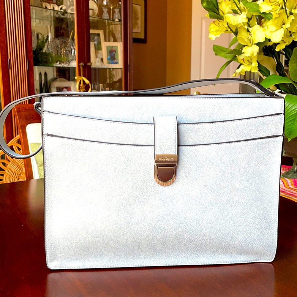 Simply Noelle Sky Blue Vegan Leather Laptop Bag